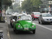 A now phased out VW Beetle taxi in Mexico City