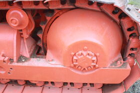 Rear drive sprocket on HD-19 fitted with cover plate