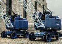 A pair of 1980s Jones KL66 Diesel Yardcranes