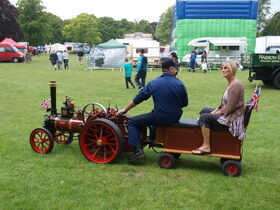 "Hooter" a 4 " scale Burrell engine with trailer unit for passengers