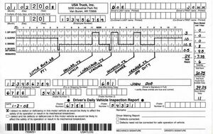 Truck driver log book (example)