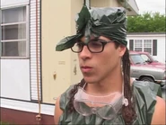 Cory shows off his sewer suit.