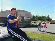 Ricky shooting his gun and asking to be arrested.