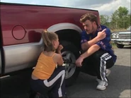 Trinity learns how to steal a tire.