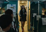 Jin-hee entering the train