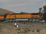 BNSF #4449: an ironically or coincidentally numbered diesel locomotive assisting SP #4449's steam excursion.