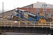 The humorous CSX SD80MAC turntable wreck.