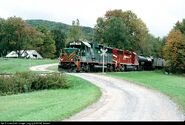 VRT #382 and #381 (TM #870 and #869) hauling a mied freight through the Vermont countryside in the early 2000's.