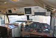 BNSF SD75M cab interior.