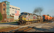 KCSM 4567 before receiving its current AC radial truck (as seen with the vast majority of other KCS/KCSM AC4400CW units).