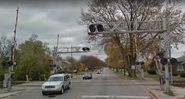 4-quadrant gate crossing with cantilever signals. Added November 21, 2019, this crossing can now be seen on Mike's Railroad Crossing Website https://www.rxrsignals.com/Illinois/L-Q/Merionette_Park/115_1/
