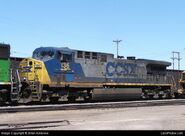 An odd CSX AC4400CW revealing mismatched side panels.