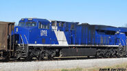 Two SVTX (Sava Transportation or Savatran) ES44AC units hauling a coal train on the Evansville Western Railway.