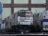 AMTK #800 (along with two of the remaining F40PH units) at Beech Grove, IN sitting with its other currently inoperable P40DC bretheren.