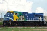 One of the two newly-constructed SD70ACe-BB units awaiting completion at EMD's Brazilian facility (note the visible AC invertors).