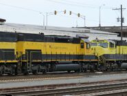 An NYSW SD70M trailing behind its predecessors: ex-SP Tunnel Motors, whom ironically replaced the trio of SD70M units as of recent.