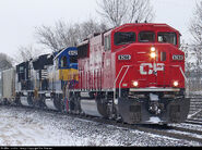 A former SOO SD60M repainted and renumbered by the CP (ex-SOO #6060).