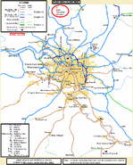 En octobre 2005 carte du réseau français, région de Paris.