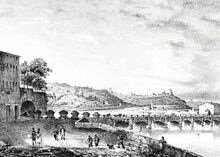 Saint-Étienne à Lyon (Gravure d'époque)