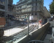 En juillet 2006 Chantier de la ligne 2 du tramway de Marseille (Belsunce BMVR).