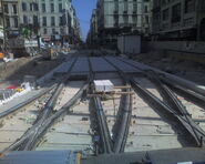 En juillet 2006 Chantier des ligne 2 et ligne 3 du tramway de Marseille (Cours Saint-Louis).