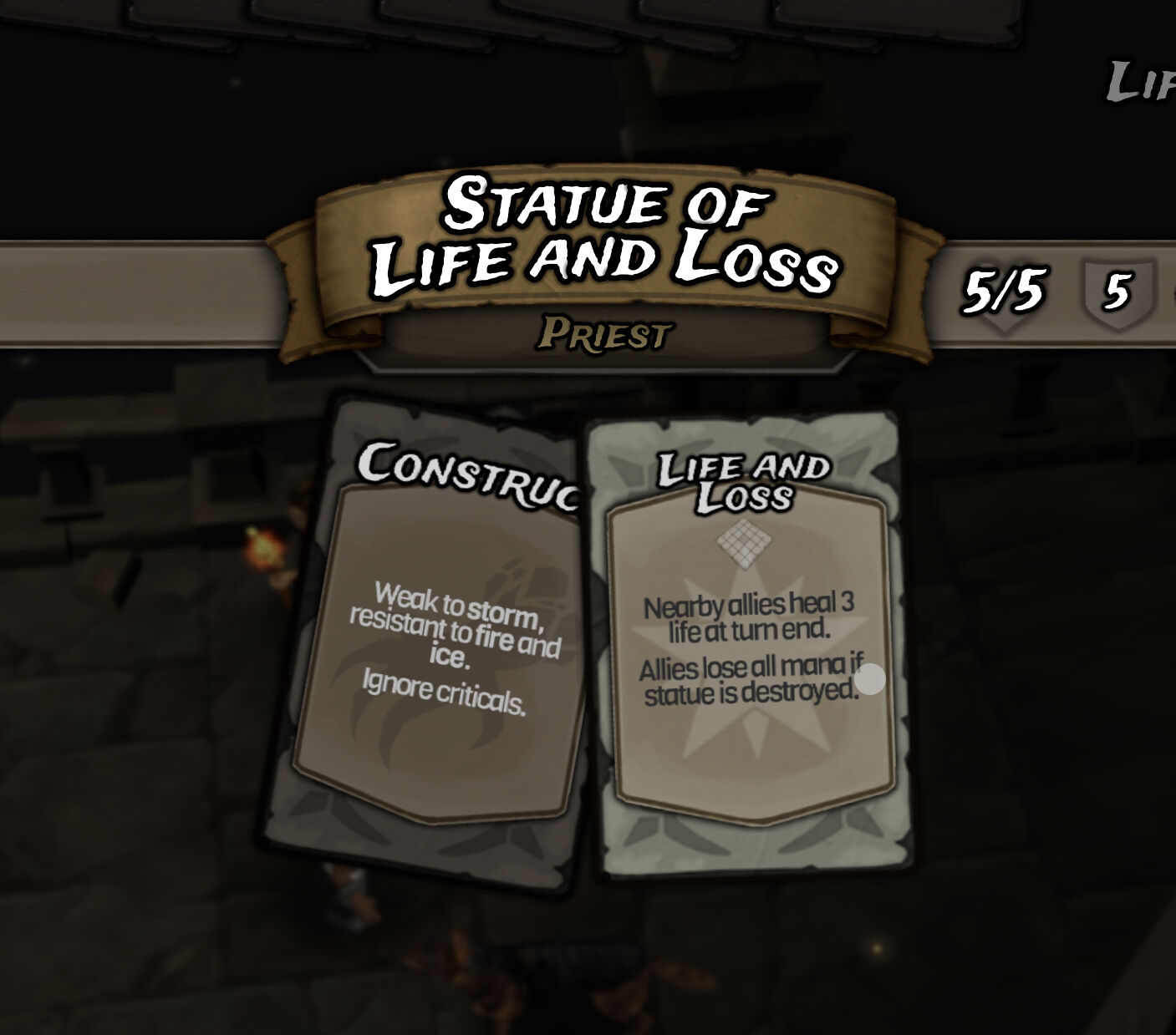 idol and statues of loss and life