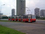 Skład wagonów Tatra T6B5K w Pjongjangu