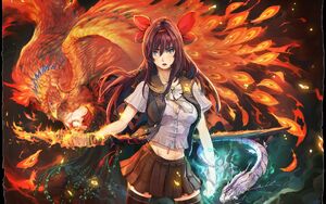 Anime-Girl-Phoenix-Flame