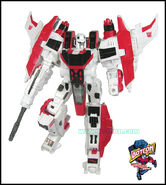 Starscream's color scheme is similar to Jetfire.