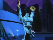 A giant statue outside the  where it was stored includes a copy copies.