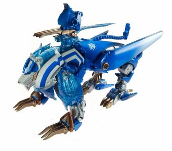 white and blue transformer