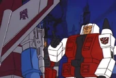 As tradition dictates, Slingshot and Starscream greet one another by pulling each other's finger.