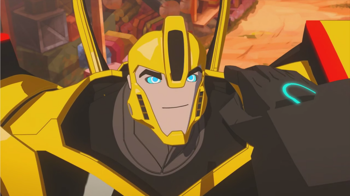 Transformers Prime Beast Hunter Bumblebee (Unmasked head) and Polarity  Gauntlet