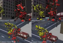 One bee, two bee, red bee, .