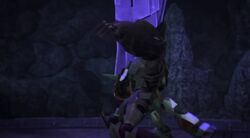 Ratchet holds Megatron