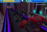 Rise of the Dark Spark 3DS Soundwave Battling Cliffjumper.jpg