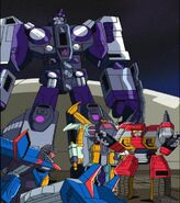 Starscream, Cyclonus, Demolishor and Tidal Wave