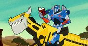 How to Ride Your Dinobot Ep2 Optimus on Grimlock with a Book