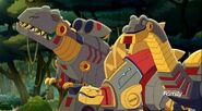 Three Dinobots laugh