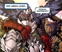 "Problem, Razorbeast?""Yeah. We have no idea who the hell you are