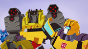 Shadowstriker Bumblebee tells Grimlock to let Shadow Striker go