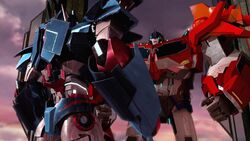 Rebellion screenshot Ultra Magnus with Optimus Prime