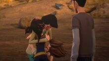 June hugging Miko and Raf