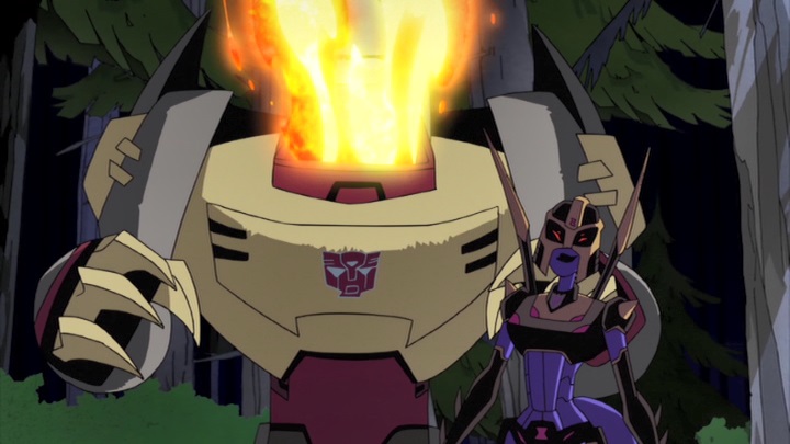 transformers animated optimus prime and blackarachnia