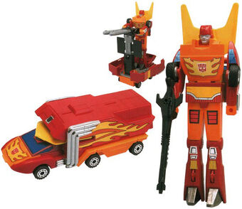 Transformers Autobot G1 Style Robot Toy Rodimus Prime with Trailer