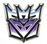 The Decepticon symbol as it appeared on Generation 1 toy packaging. Note the bevelled detail in the center of the crest at the top - the model sheet of the symbol created for the G1 cartoon based on this version misinterpreted it as a third spike, and it appeared in the show rendered in this manner almost universally.