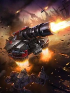 Artwork of Cybertronian Megatron in vehicle mode.