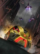 Artwork of Cybertronian Bumblebee in vehicle mode.