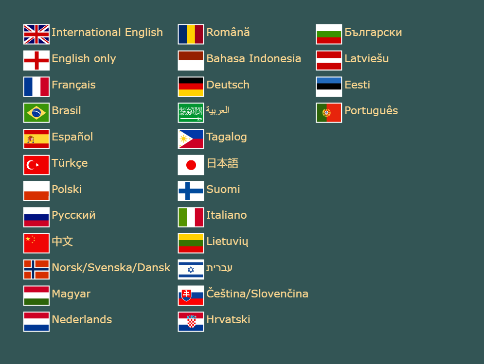 Languages before 2020 update