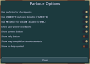 Parkour default option window
